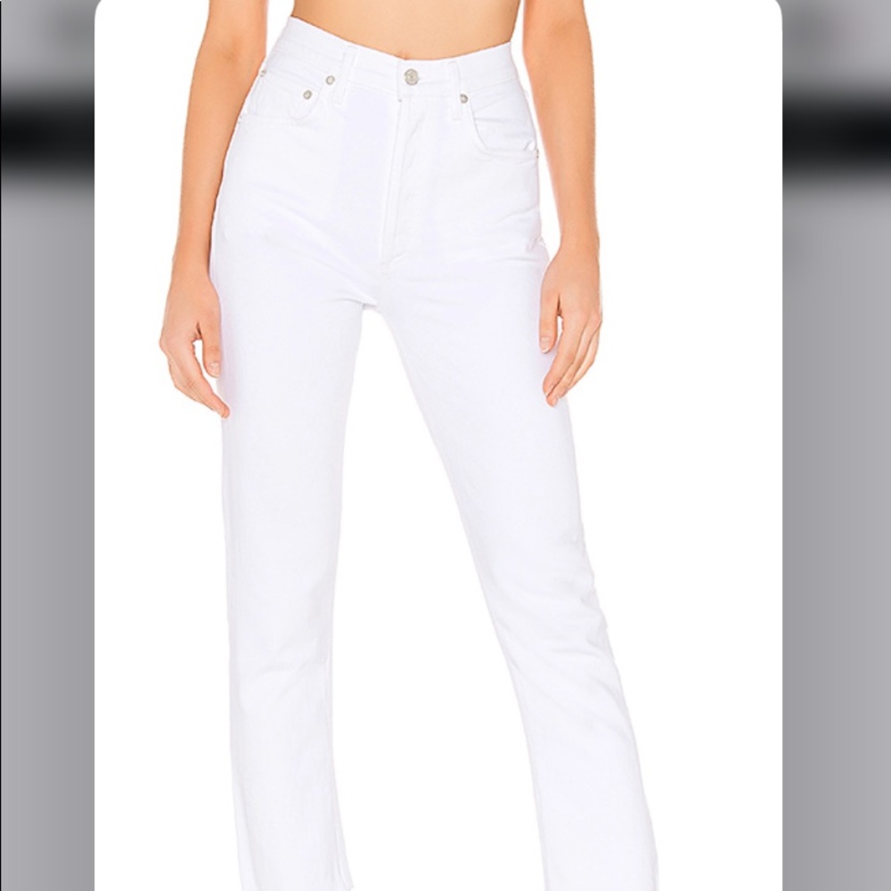 Agolde Jeans Riley Hi Rise Straight Crop Blurred